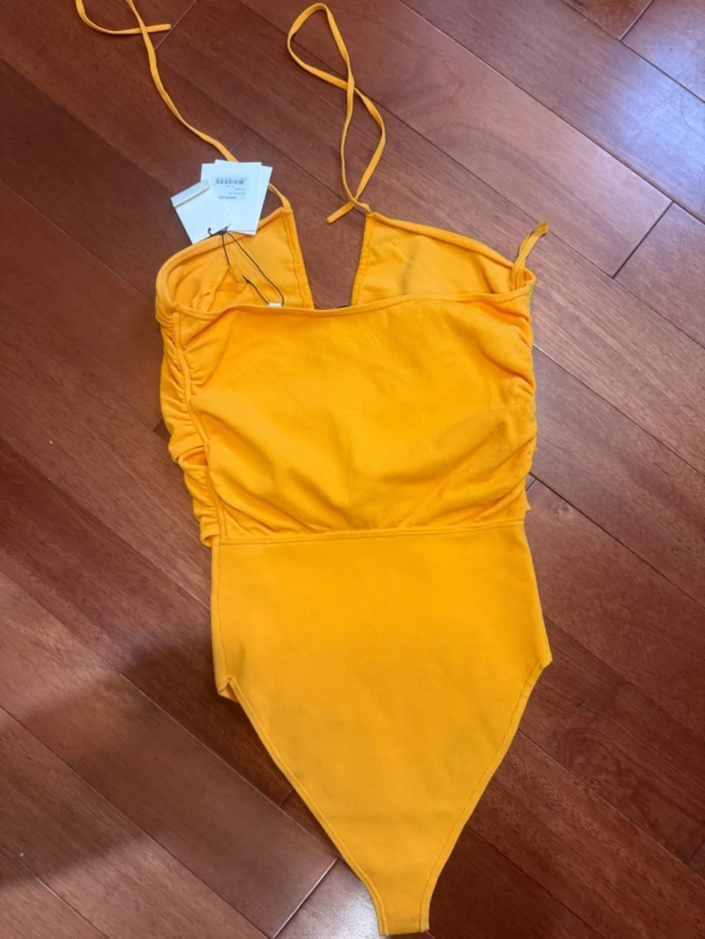 Sandro Women’s beautiful  orange One-Piece with Flower Ring Detail - Picture 2 of 5